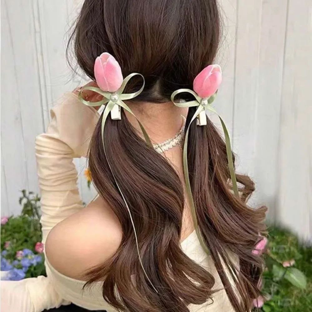 Pink Floral Hair Accessories K14